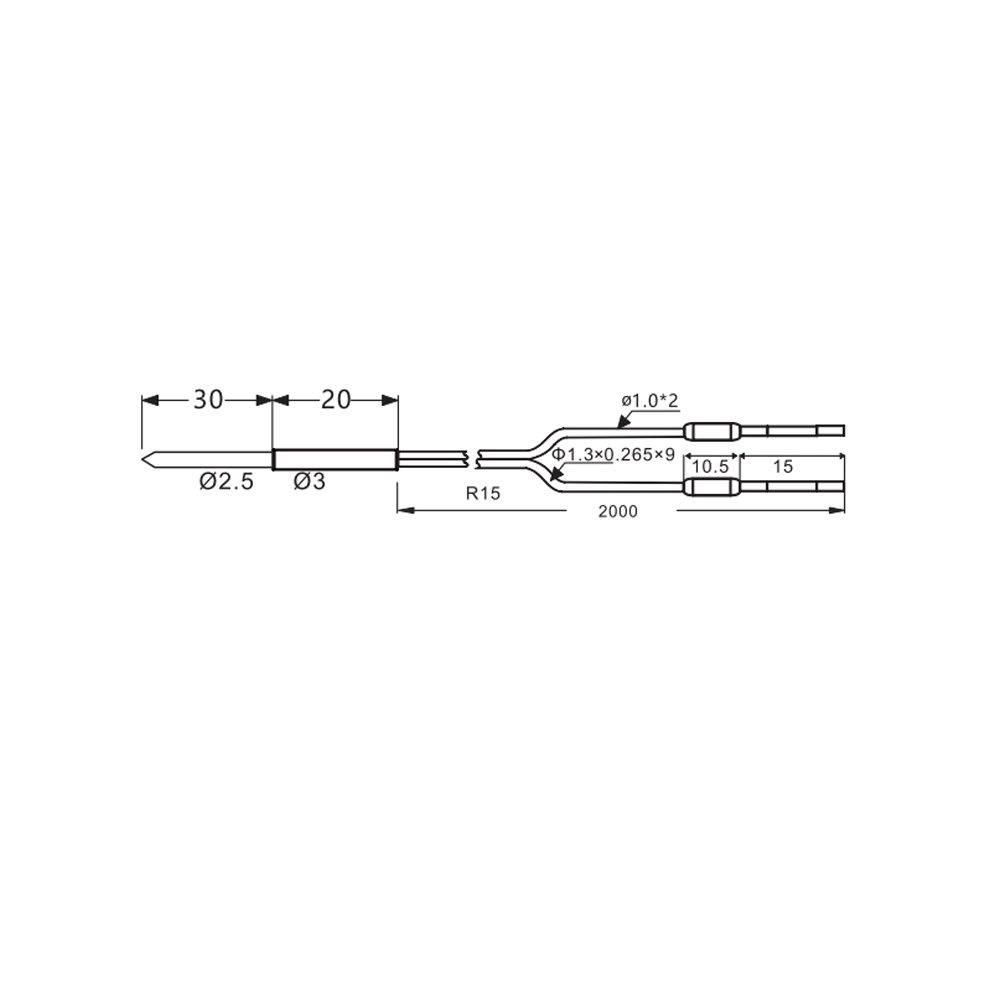 FFR-D36Q 2M Liquid level diffuse reflective fiber optic cable
