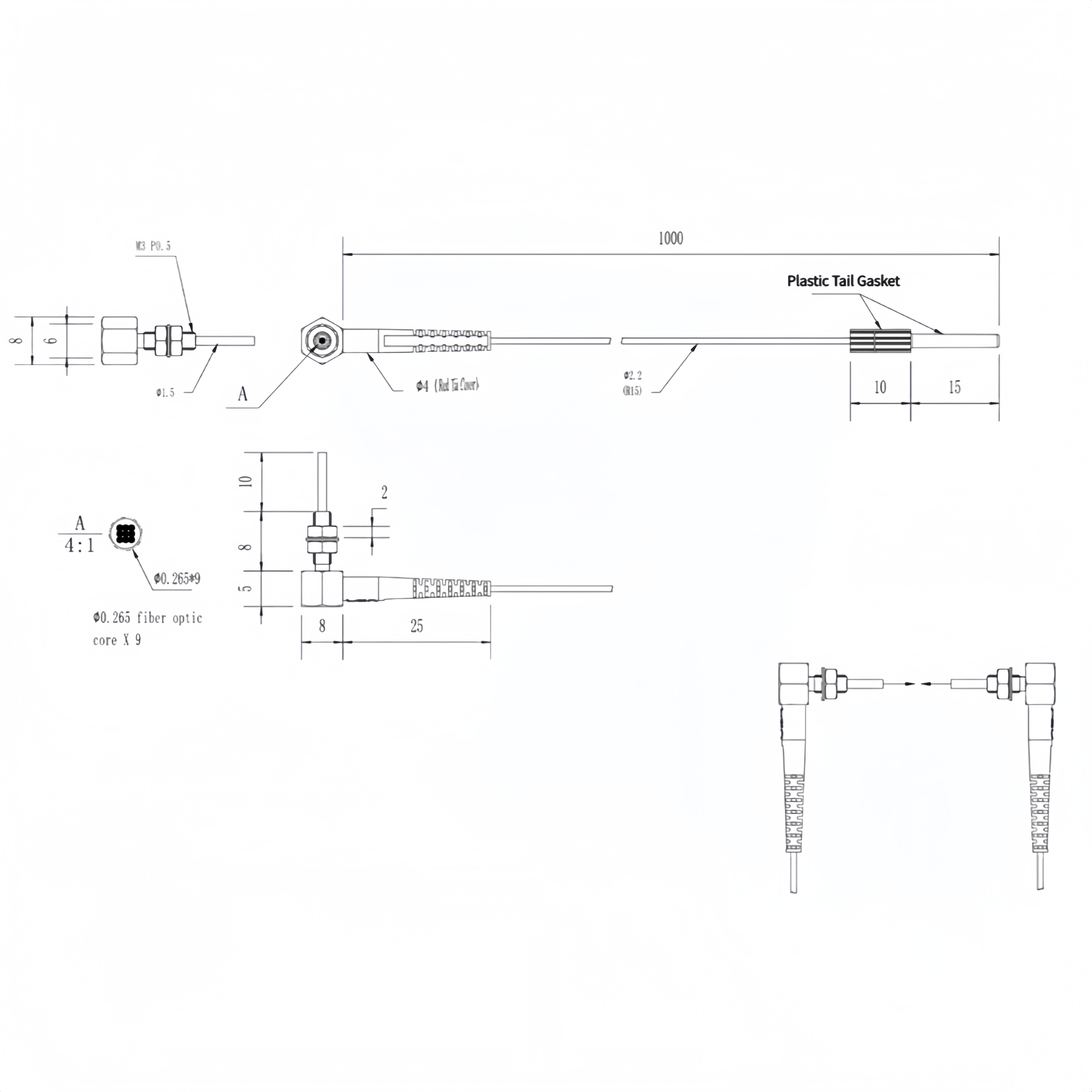 FFTC9-310 Coaxial pair-coupled optical fiber
