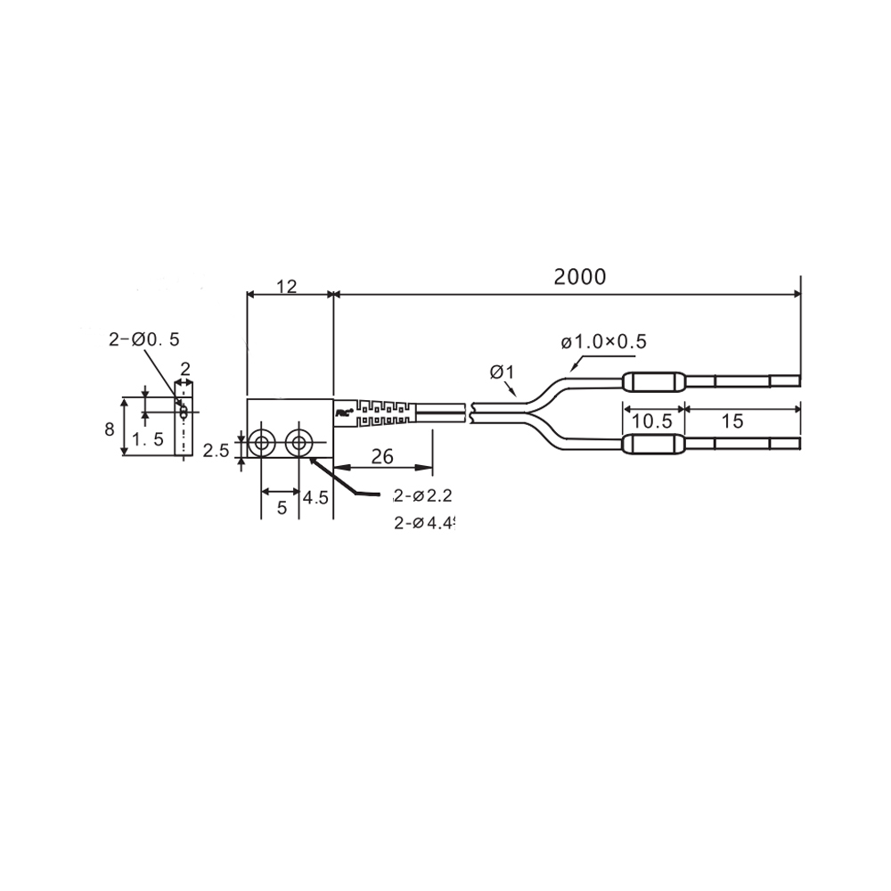 FFRS-D25X 2M Mounting bracket diffuse reflective fiber optic cable