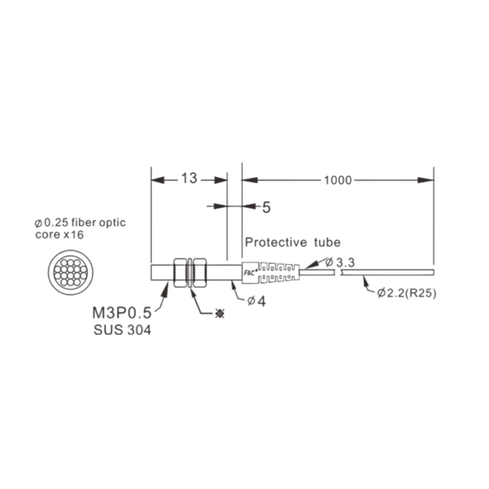 FFTC16-310 Coaxial pair-coupled optical fiber