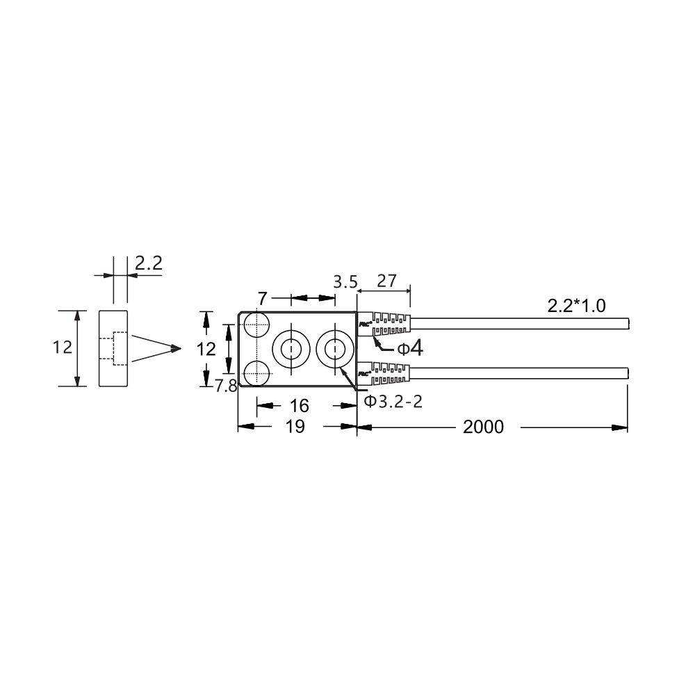 FFRS-D25Z 2M Mounting bracket diffuse reflective fiber optic cable