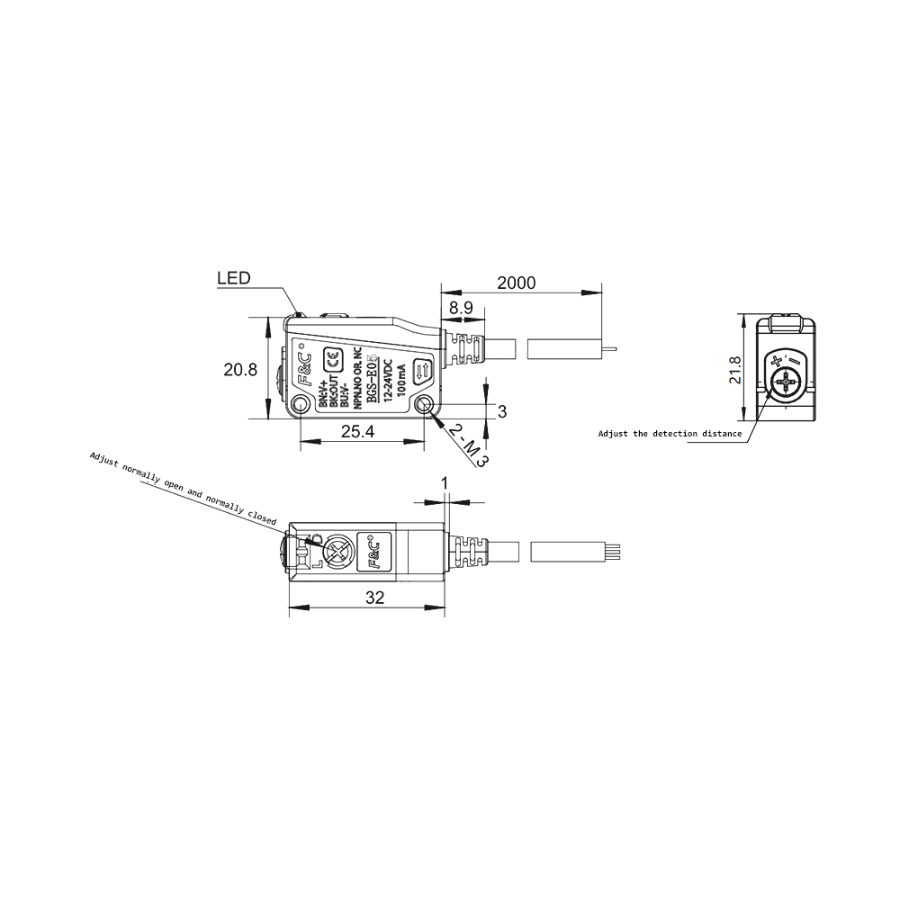 BGS-E05P Background Suppression Photoelectric Sensor