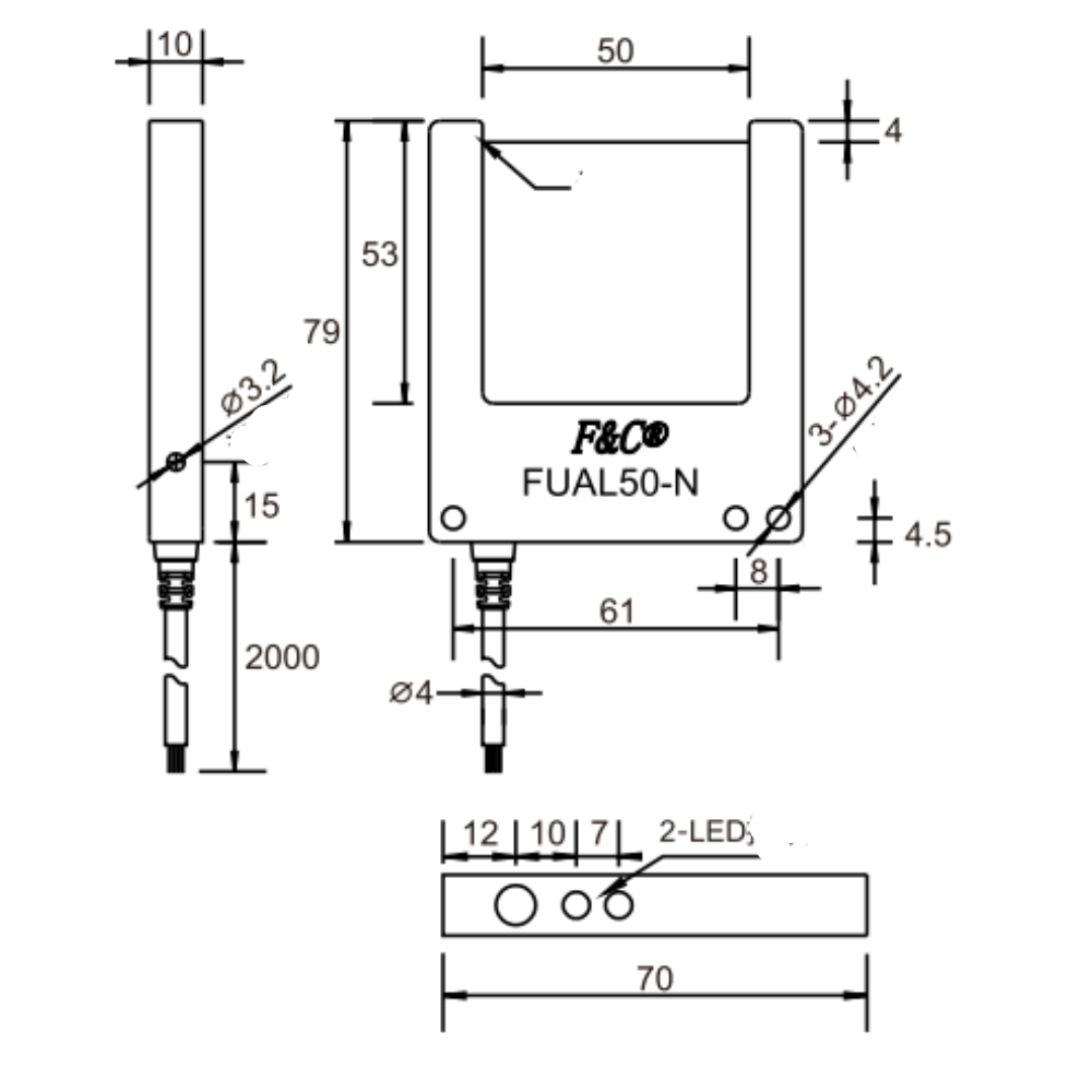 FUAL50-N KT Slot-type Photoelectric Sensor
