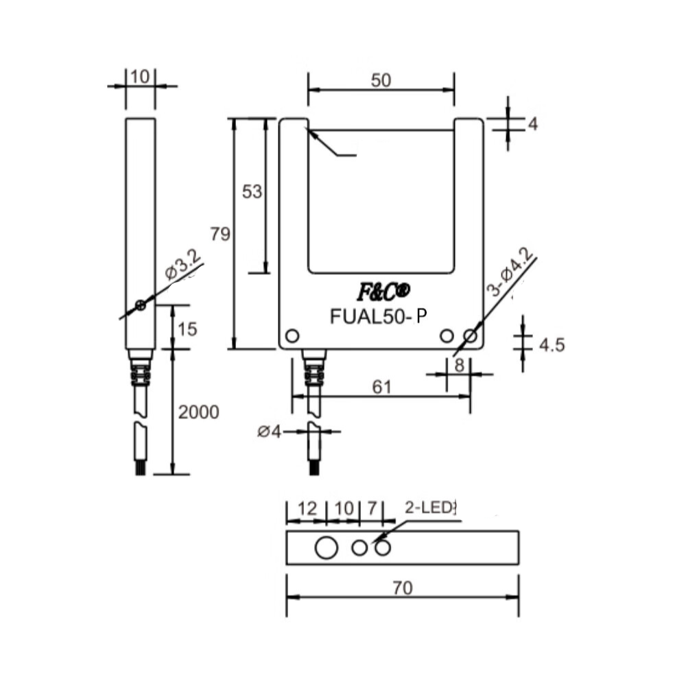 FUAL50-P KT Slot-type Photoelectric Sensor