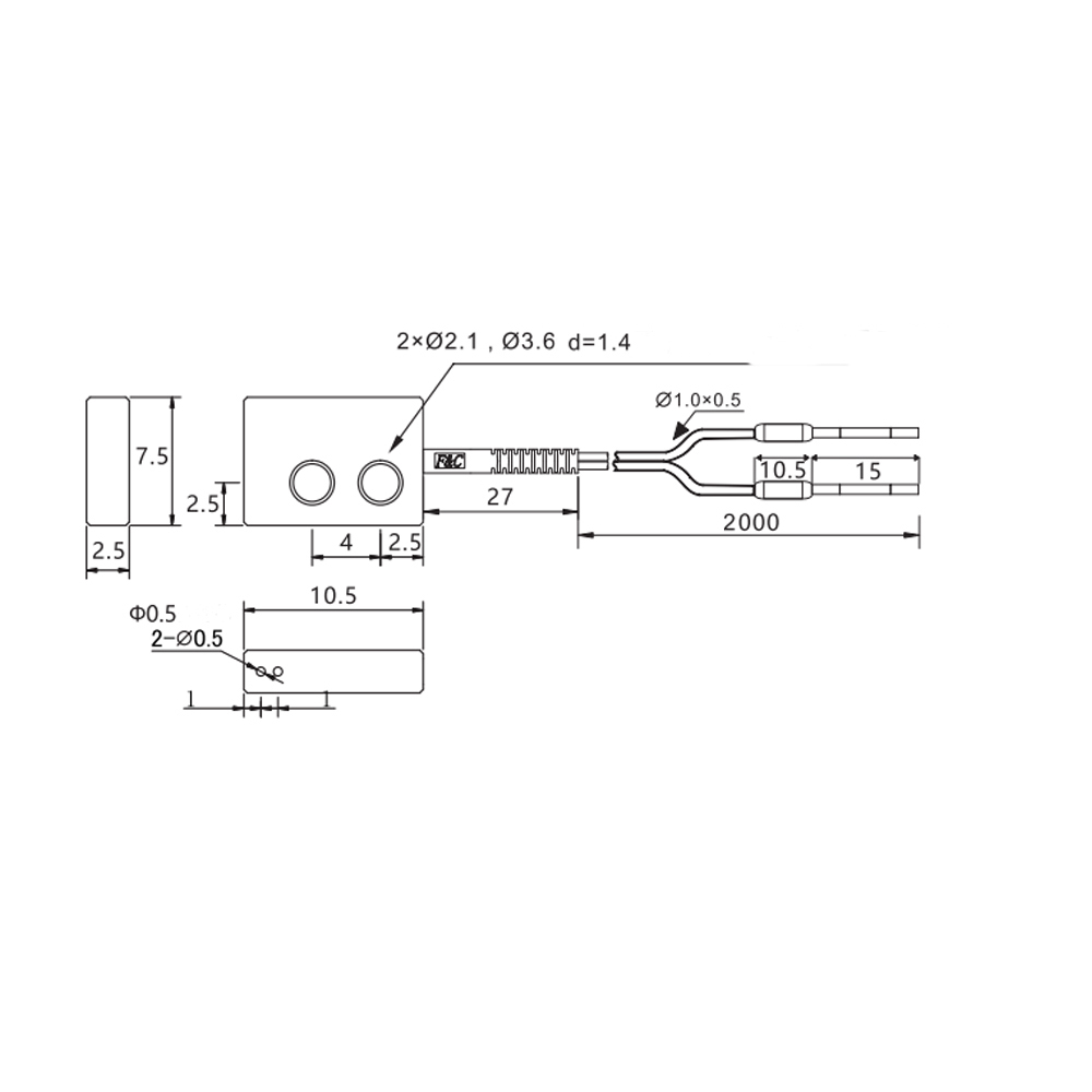 FFRS-47TZ 2M Mounting bracket diffuse reflective fiber optic cable