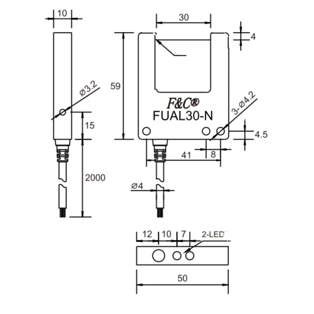 FUAL30-N KT Slot-type Photoelectric Sensor
