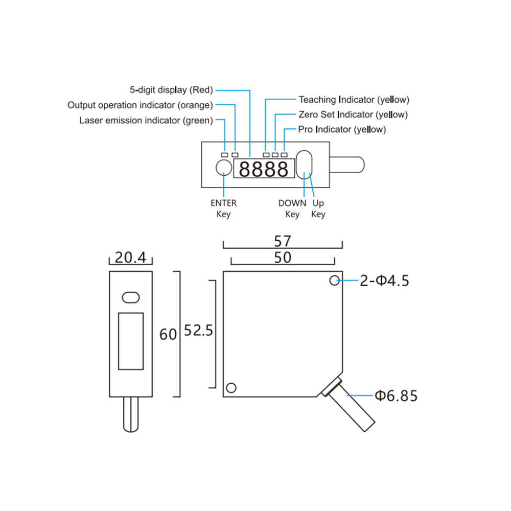 JGWY6-120NP-TXXY Contact displacement sensor