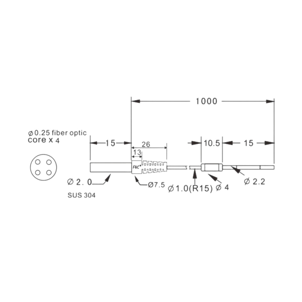 FFTC4-210 Coaxial pair-coupled optical fiber