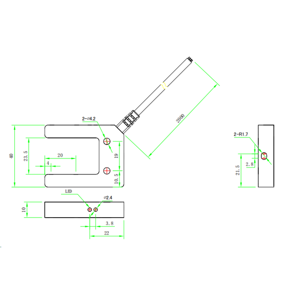 FUAL25-P KT Slot-type Photoelectric Sensor