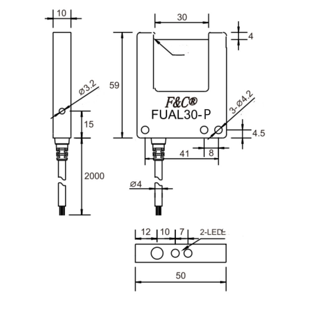 FUAL30-P KT Slot-type Photoelectric Sensor